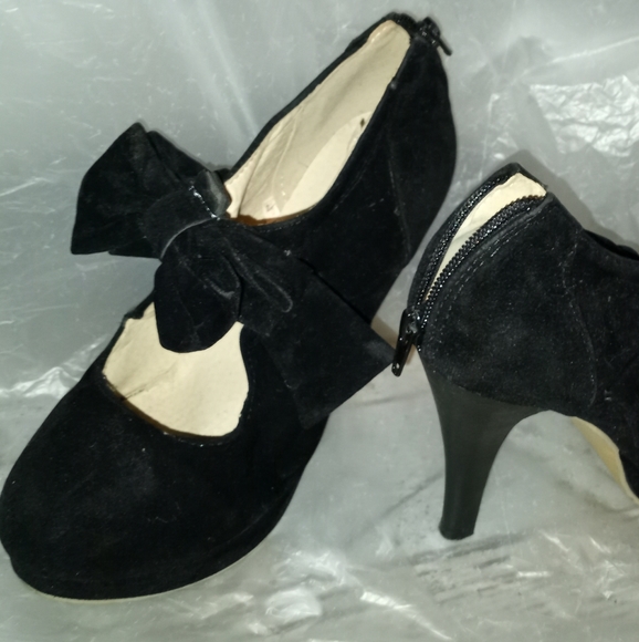 COPY - Black, Suede, Platform, Mary Janes, - Picture 1 of 2